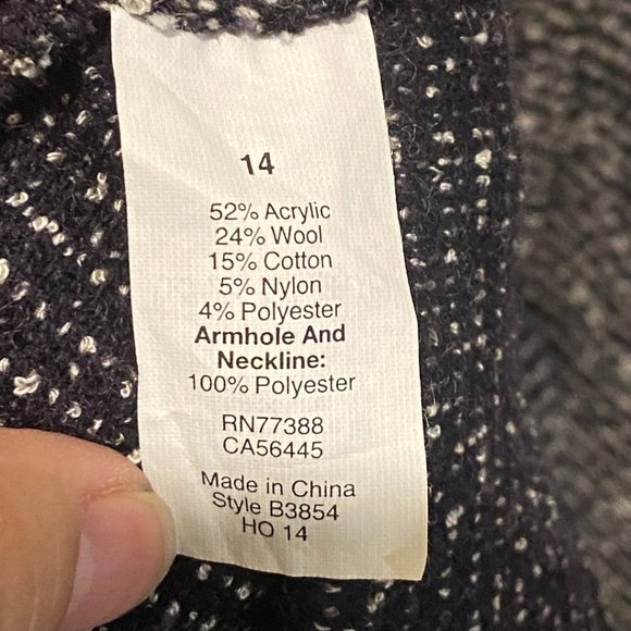 J. Crew Wool Boucle Tweed Sleeveless gray Dress sz 14 - Picture 7 of 7